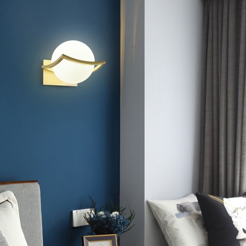Contemporary Wall Sconce Globe Glass Sconce Lighting for Bedroom