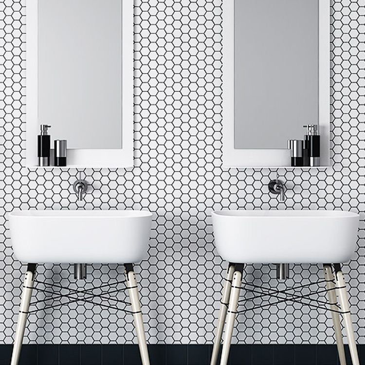 Wall and Floor Tile Straight Edge Geometric Pattern Wall and Floor Tile