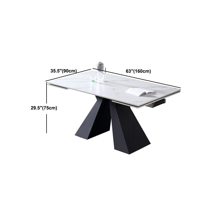 Modern Style Sintered Stone Dining Table Set Rectangle 1/2/5 Pieces Dining Set