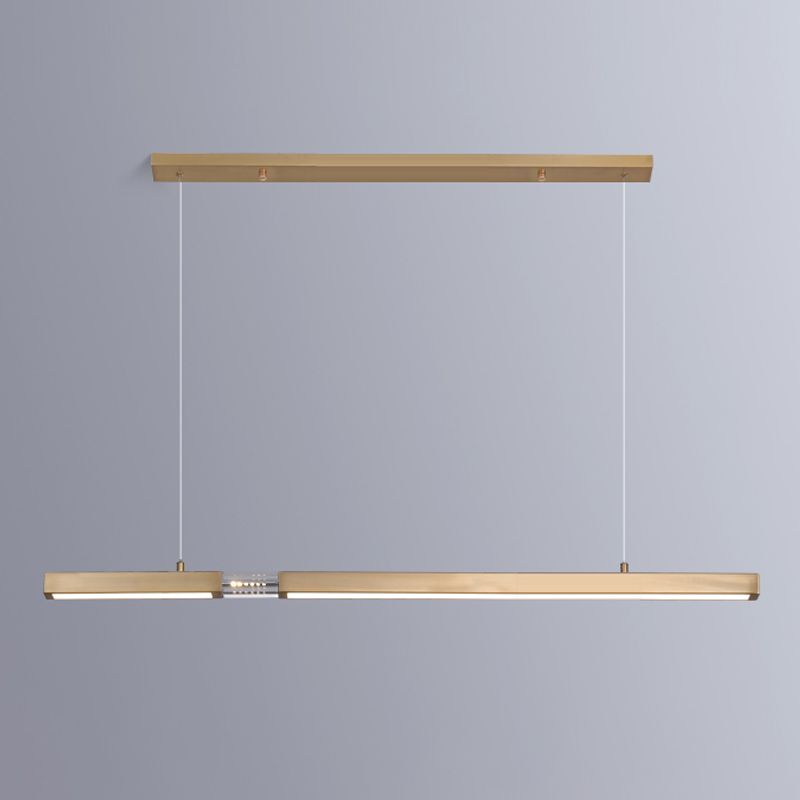 Linear Island Lighting Fixtures Contemporary Metal Island Ceiling Light for Dining Room