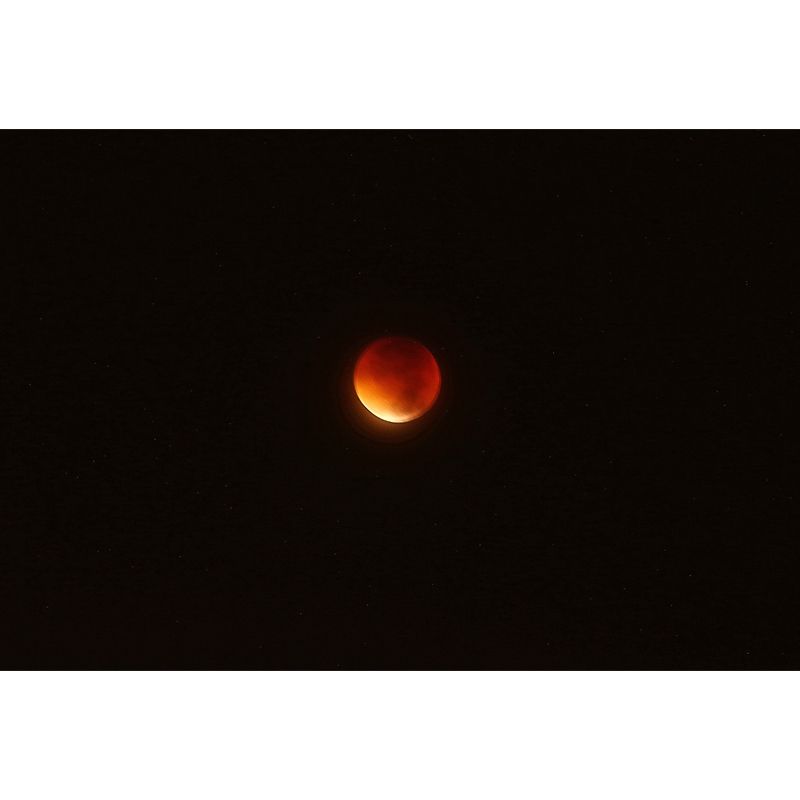 Black-Red Blood Moon Mural Moisture Resistant Modernist Living Room Wall Covering