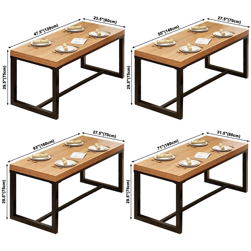 Mesa de comedor de cocina de madera maciza moderna forma de comedor rectángulo de comedor estándar con base de caballete