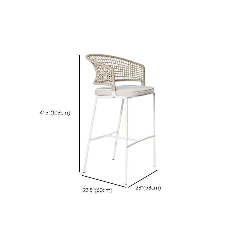 Contemporary Low Back Dining Stool Bucket Bar Stool with Footrest