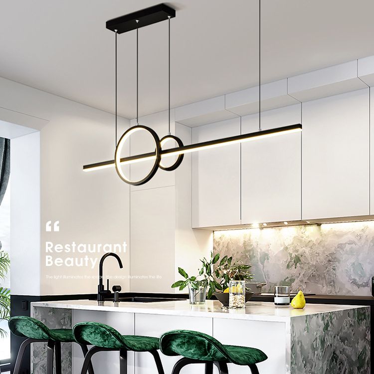 Circle Island Chandelier Lights Contemporary Metallic Chandelier Lighting Fixtures For Dining Table