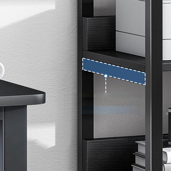 Contemporary Steel Frame Bookcase Wood Open Back Bookcase for Home Office