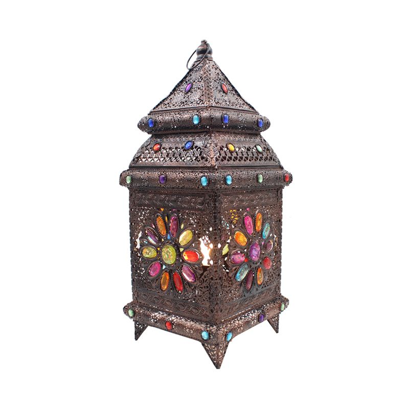 LANTERNE CHAMBRE NIGHT Table Lighting Bohemian Metal 1 Bulbe Bronze Nightstand