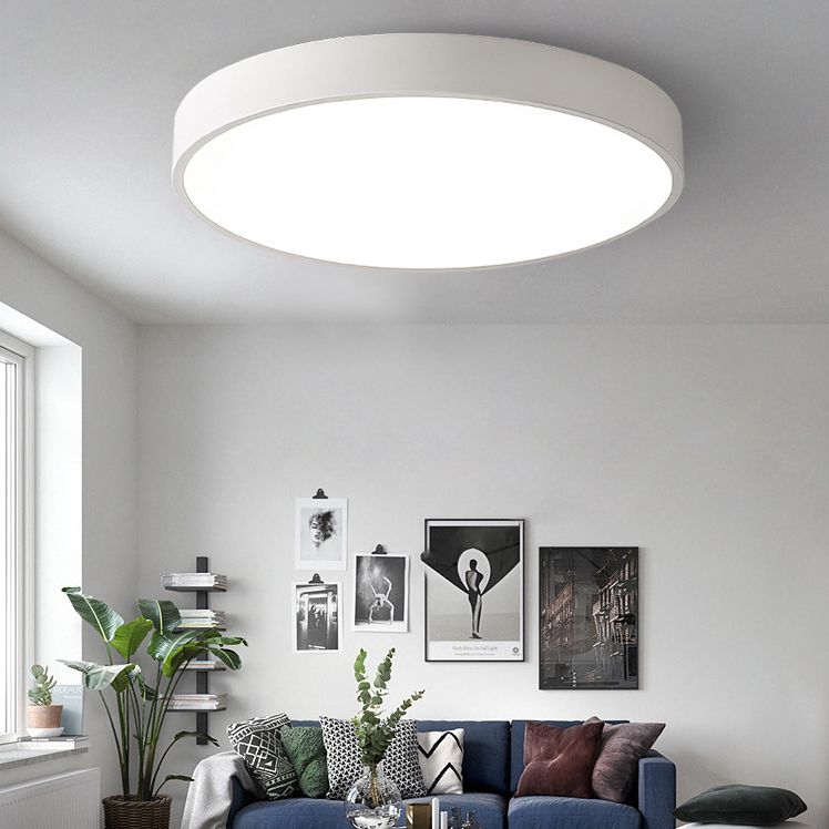 Thin Round Led Flush Mount Ceiling Light Modern Minimalist Macaron Style Aisle Balcony Bedroom Study Lamps
