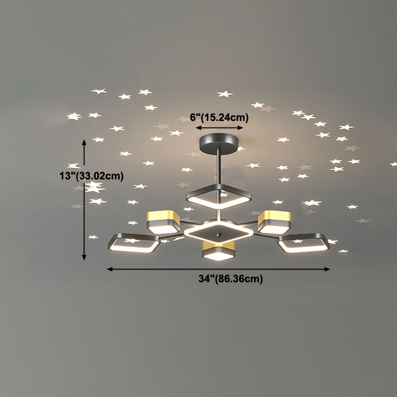 Square Shade Metal Chandelier Lights Modern Chandelier Lighting Fixtures