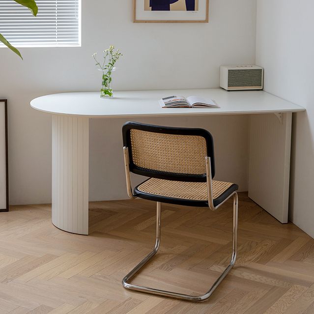 Sintered Stone Dining Table Modern White Dining Table with Wooden Base