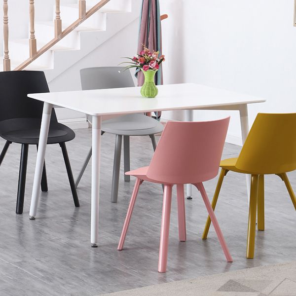 Industrial Style Dining Table 4 Legs Dining Table with Solid Wood Base for Home Use