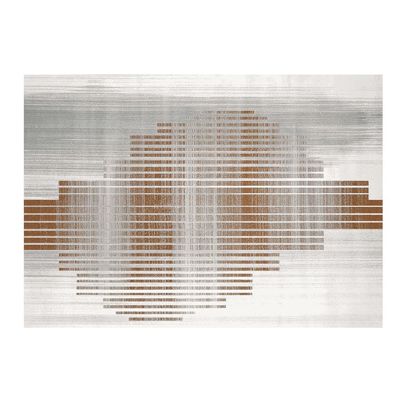 Brown Modern Area Rug Geometric Pattern Polyester Area Carpet Stain Resistant Rug for Living Room