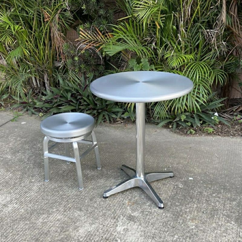 Silla de barra de metal, restaurante moderno con pie, taburete de aleación de aluminio, cafetería Simple