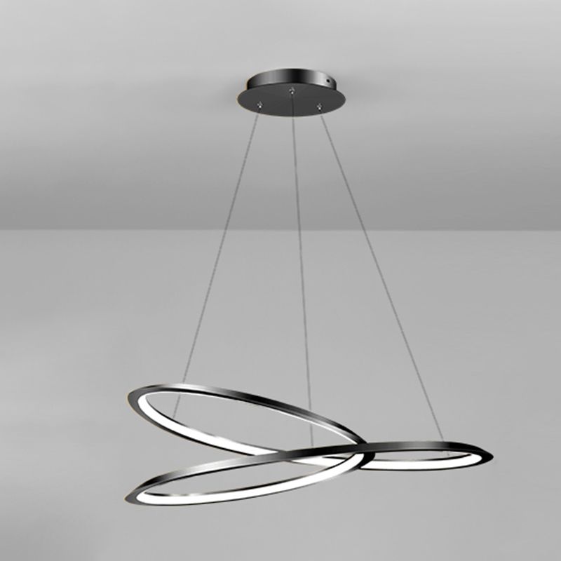 1 Light Twist Chandelier LED Modern Hanging Light Fixtures for Living Room Bedroom