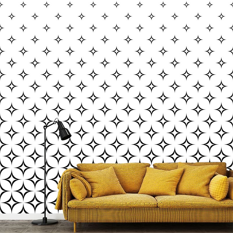 Modern Style Geometric Patterns Mural Mildew Resistant Wall Covering for Bedroom Decor