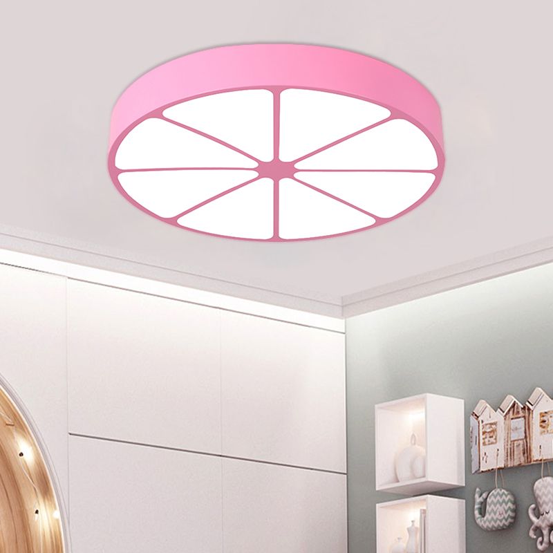 Kindergarten Flat Lemon Ceiling Mount Light Acrylic Modern Stylish Ceiling Lamp