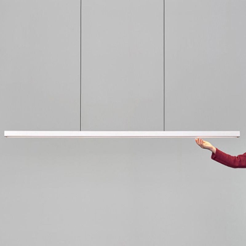 Minimalism Contemporary Style Island Chandelier Light Linear LED Island Light for Dining Room