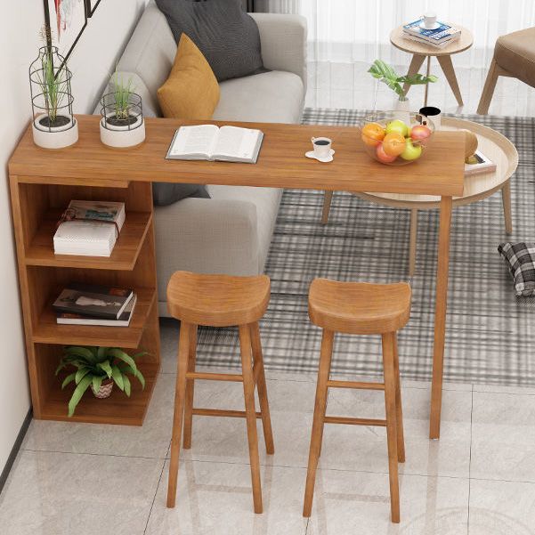 Contemporary 1/2/3 Pieces Bar Table Set Rectangle Wooden Counter Table for Kitchen