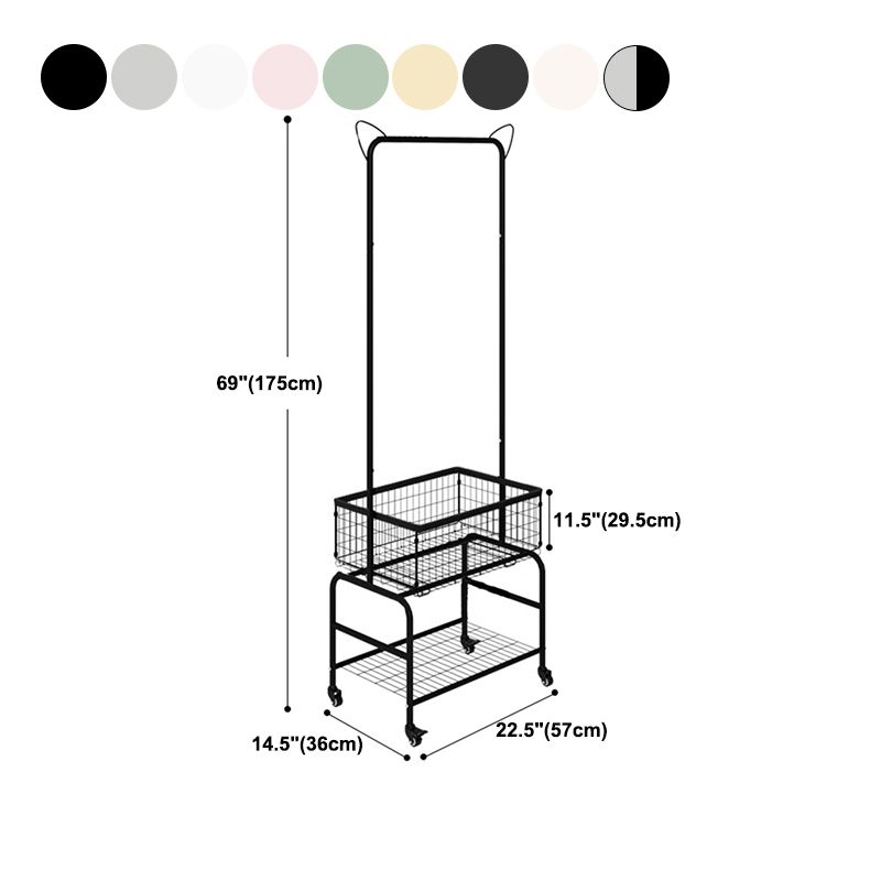 Glam Metallic Coat Hanger Free Standing Movable Coat Rack for Bedroom