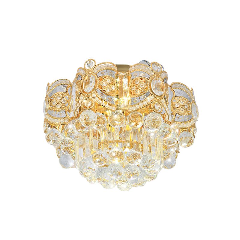 Gold LED Plafond Flush Mount Hedendaagse Crystal Ball Ronde Flushmount Verlichting, 16 "/23.5" Breedte