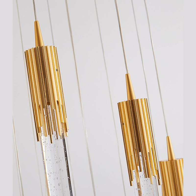 Bubble Glassrohr Anhänger Licht minimalistisch Gold Multiple hängende Licht für Treppen