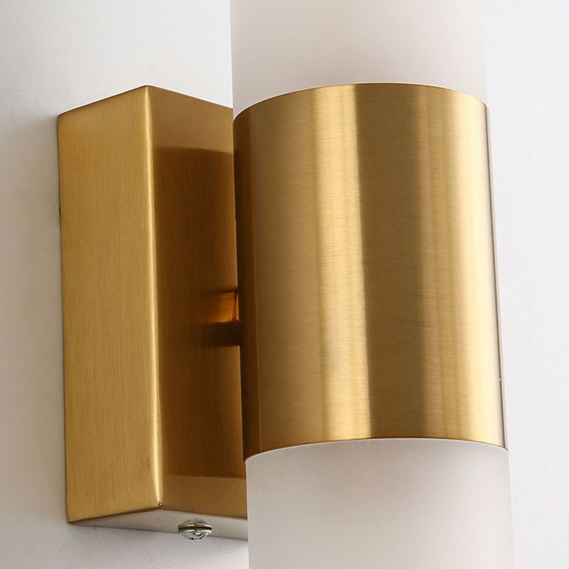 Modern 2-Light Bathroom Vanity Light Black/Golden Metal Bath Bar