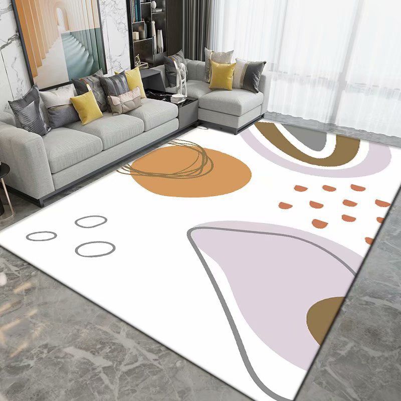 Orange Simplicity Rug Polyester Color Block Rug Washable Area Rug for Drawing Room