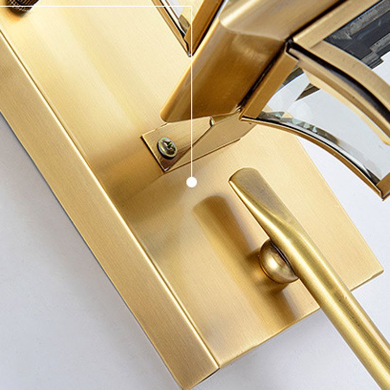 Geometric Shape Glass Wall Lighting Industrial Style 1 Light Wall Mounted Light in Gold