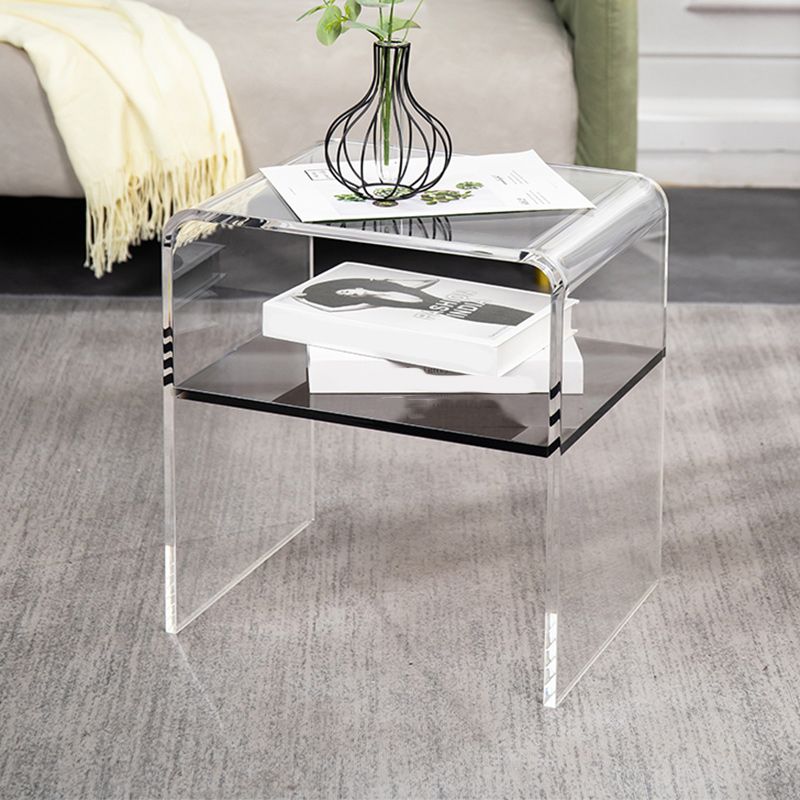 12" Wide Glam Corner Table Acrylic Storage Accent Side Table