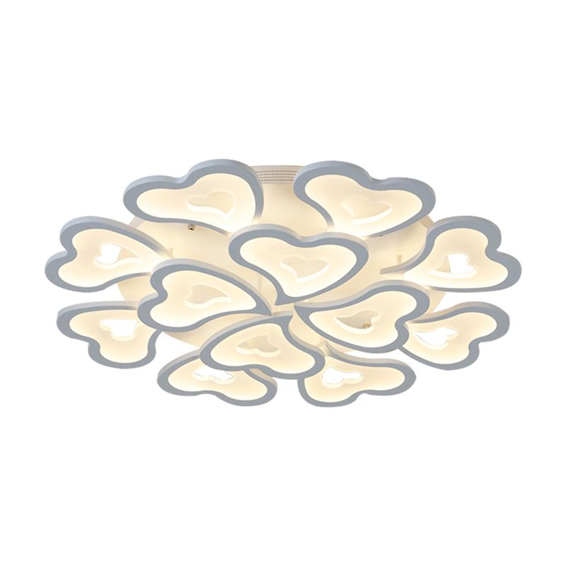 Corazones Lámpara de al ras del dormitorio acrílico 3/5/19 light Modern de techo de lámpara de montaje en luz cálida/blanca/natural
