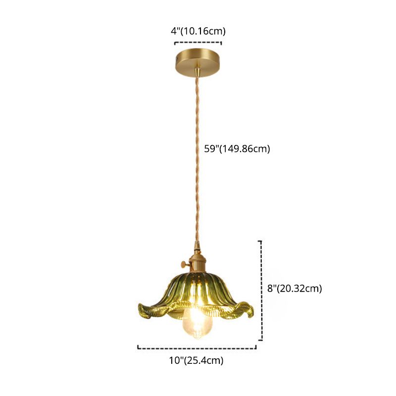 Shaded Restaurant Pendant Light Fixture Vintage Style Glass Hanging Pendant Light