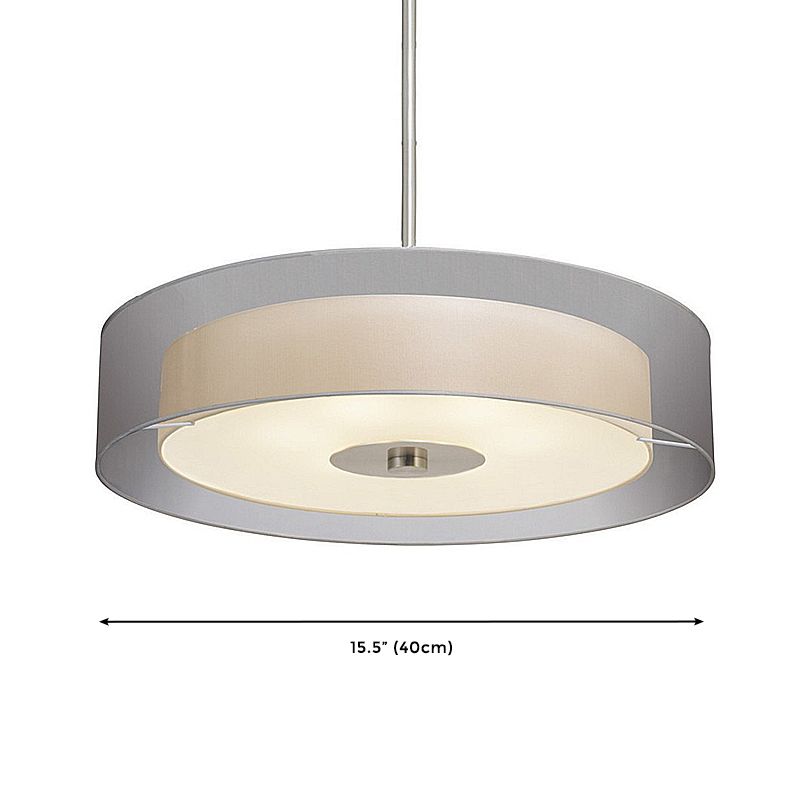 3-Light Black Shaded Drum Chandelier for  Room