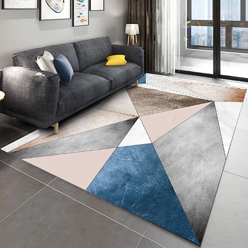 Minimalist Graphic Print Carpet Polyester Area Rug Stain Resistant Indoor Carpet for Living Room