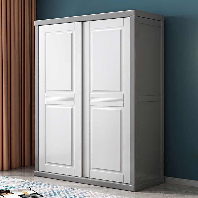 Rubberwood Wardrobe Cabinet with Shelves Modern Wardrobe Closet