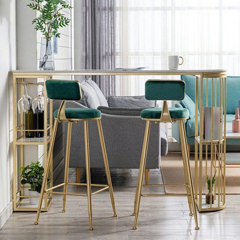 Industrial Style Bistro Bar Desk Marble Top Specialty Pub Table for Cafe