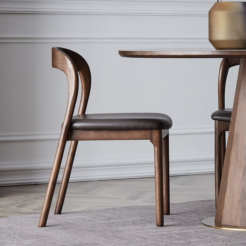 Modern Style Chair Dining Armless Chairs with Wooden Legs for Kitchen