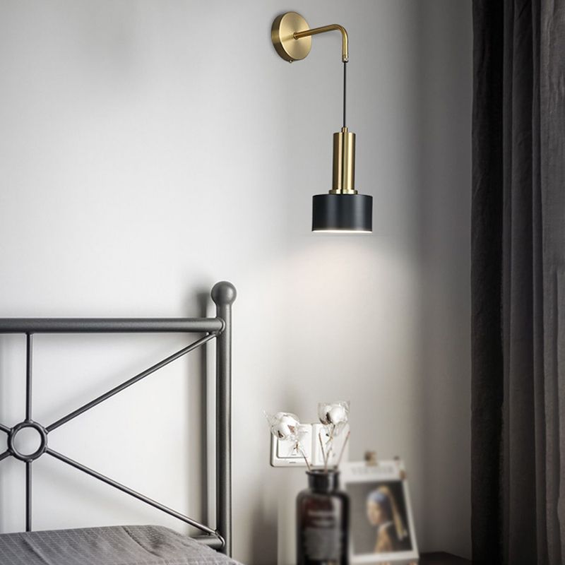 Cylinder Shape Metal Wall Lighting Modern Style 1 Light Wall Mounted Light