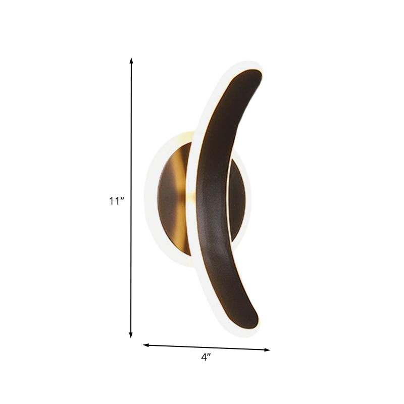 Black Bend Rectangle Murale d'éclairage LED Minimaliste à LED Mur Mur