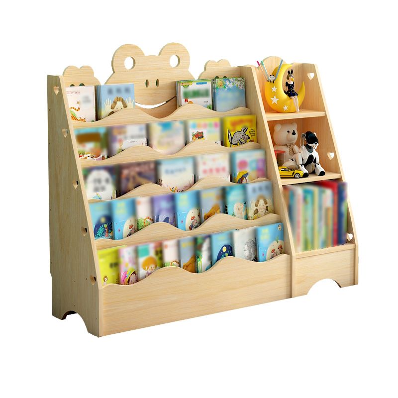 Ladder Bookcase Solid Wood Contemporary Style Bookshelf for Study Room