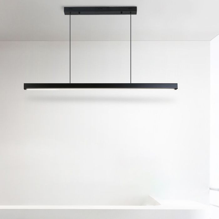 Black Rectangular Pendant Light in Modern Creative Style Acrylic LED Hanging Lamp