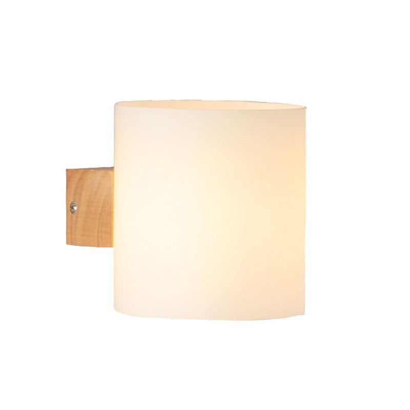 Wood Bath Vanity Lighting Modern White Shade Wall Light Sconces