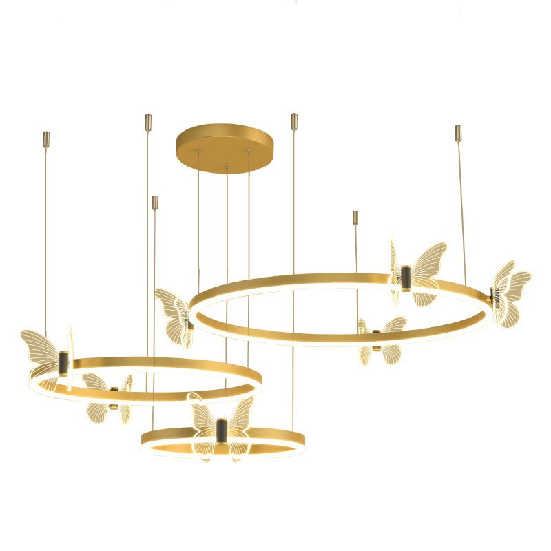 Kit de luz colgante de metal de techo orbicular moderno para sala de estar para sala de estar