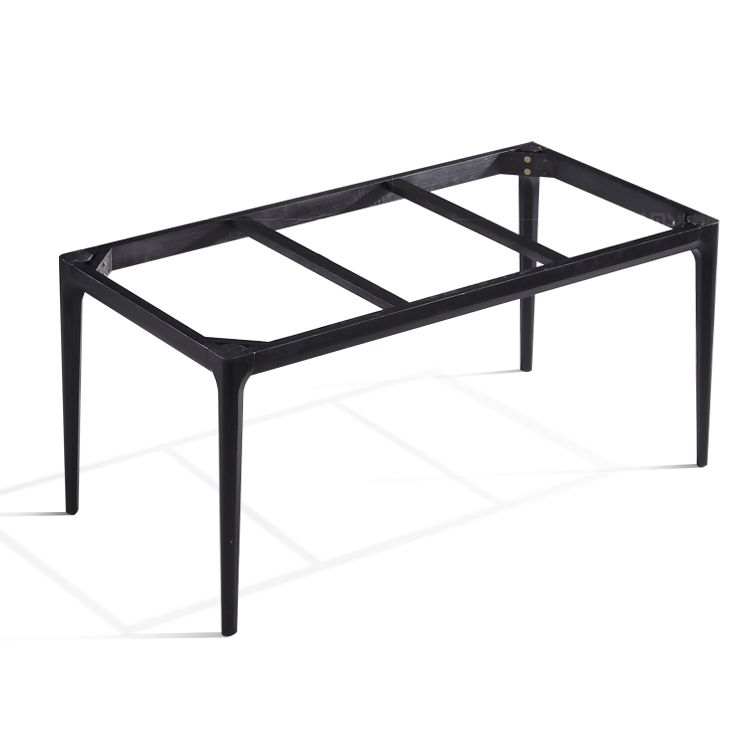 Mesa de comedor de mediados de siglo de rectángulo Tono blanco con piedra sinterizada