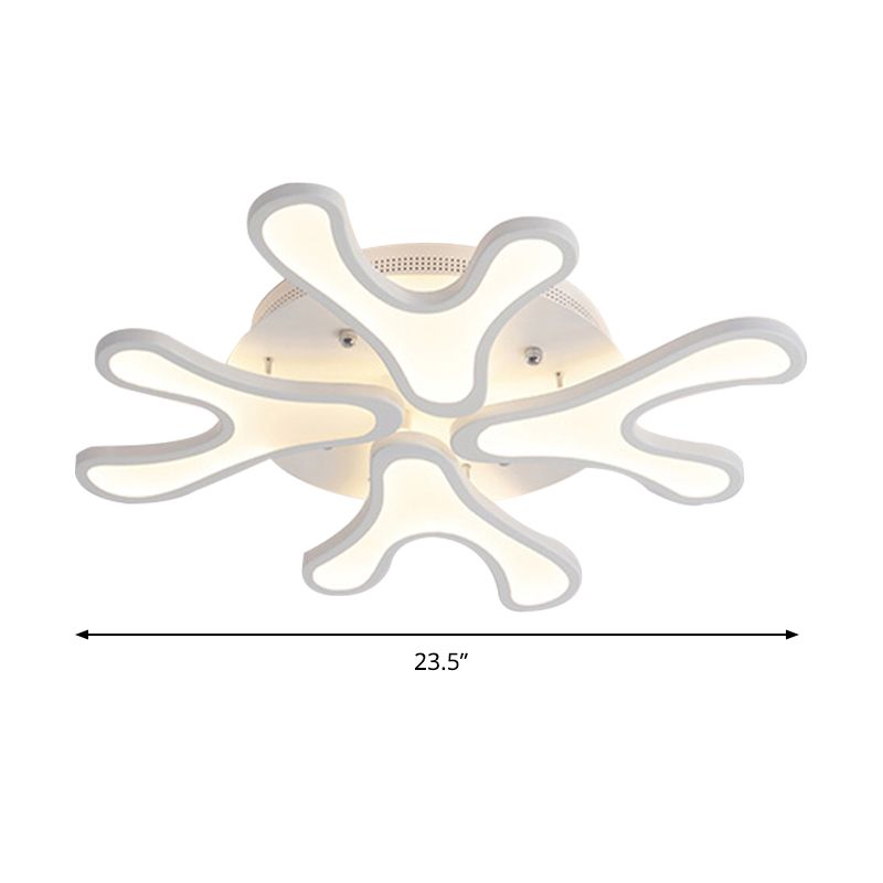 Coral LED Flush Mount Plafond Light Contemporain Acrylique 4/6/12 Light Light Lighting Plafond Ayémordage en lumière chaude / blanc / naturel