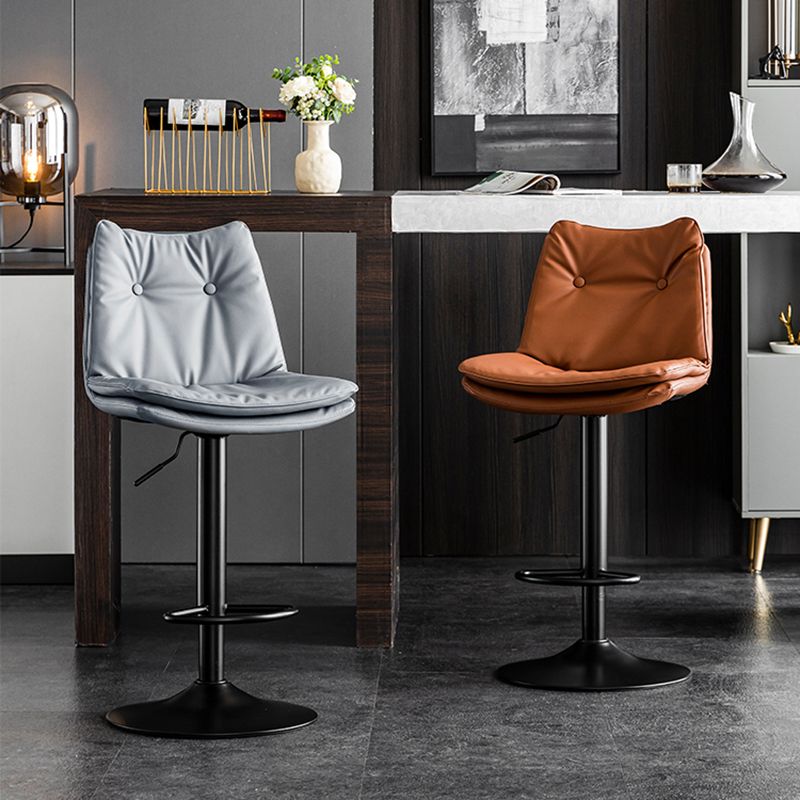Contemporary Swivel Adjustable Height Barstool Indoor Bar Stool with Low Back