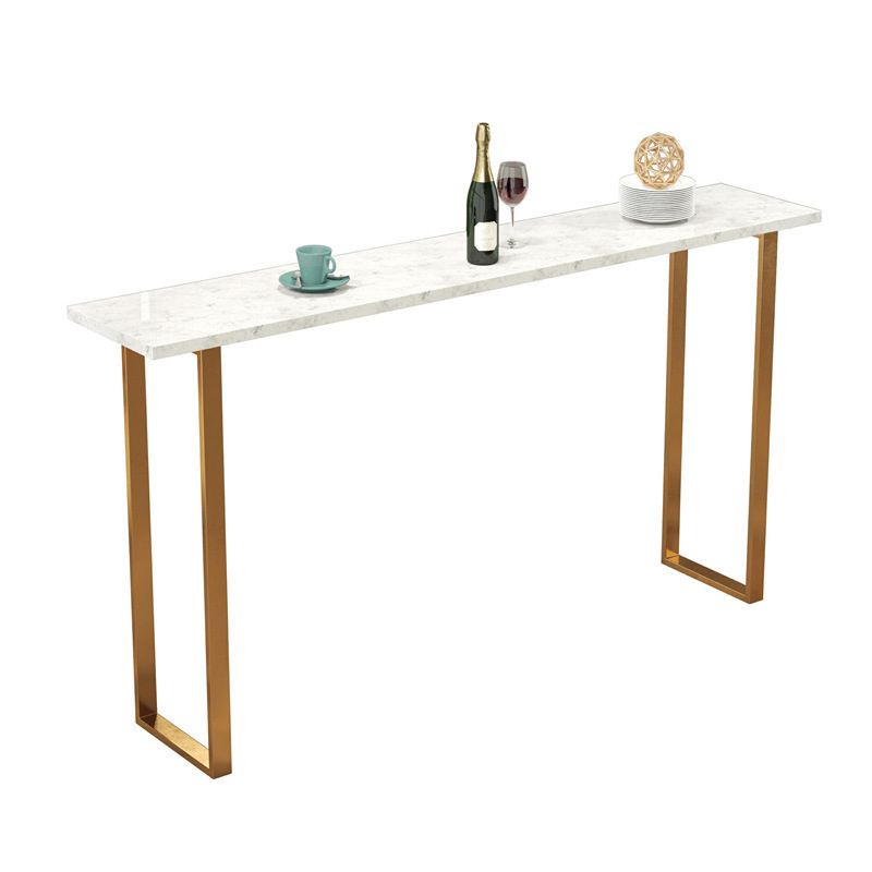 Glam Faux Marble Bar Counter Table Rectangle Bar Counter Table for Kitchen