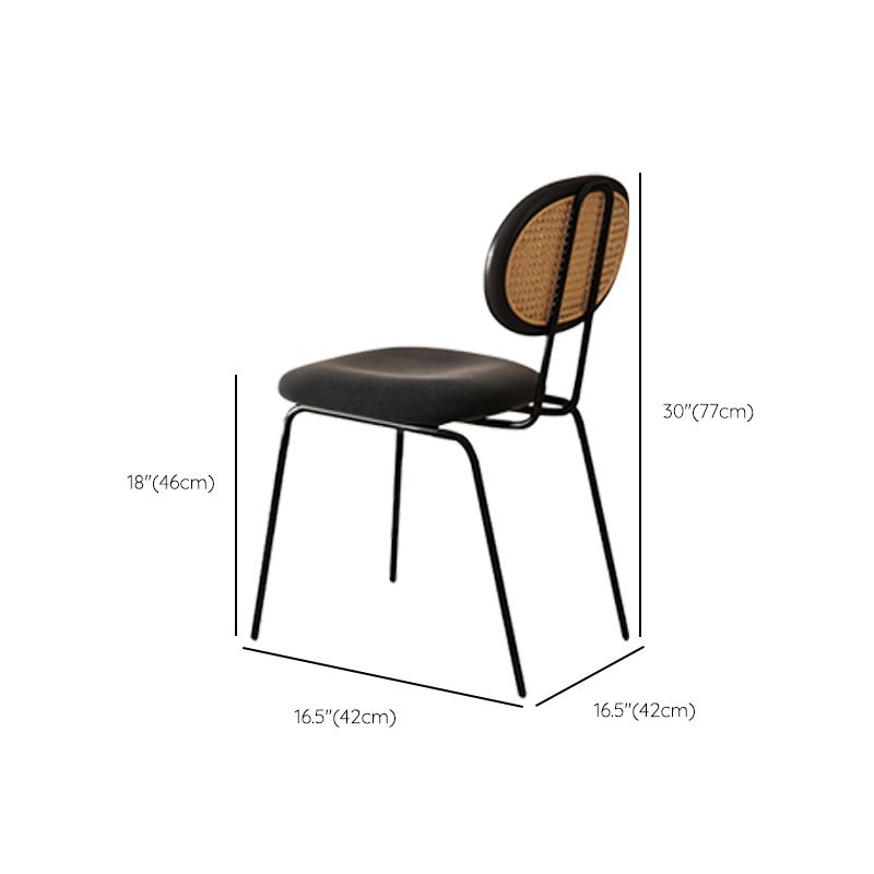 Modern Simple Side Chair Upholstered Dining Chair with Metal Base for Kitchen