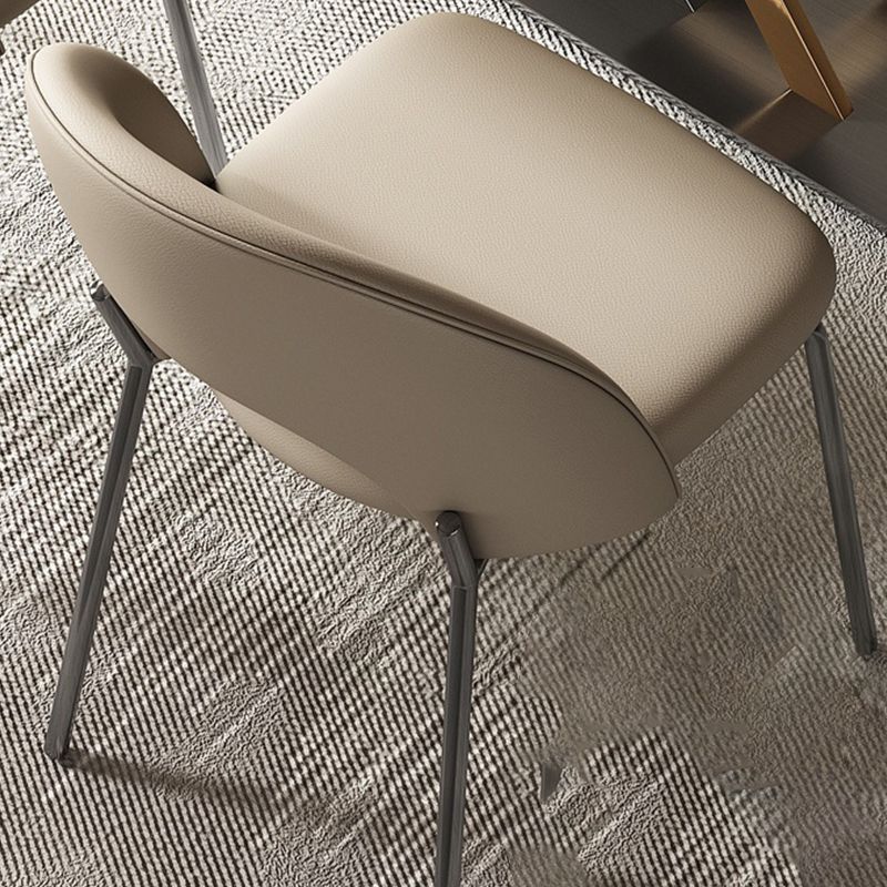 Modern Side Chair Open Back Metal Dining Room Chair for Kitchen