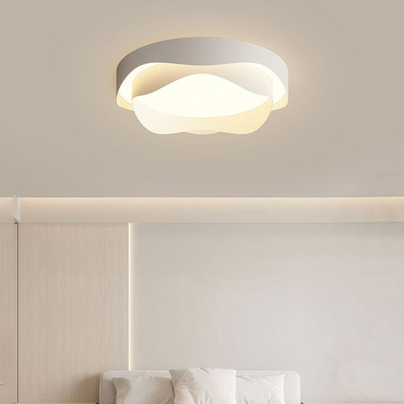 Modern Ceiling Light White LED Ceiling Mount Lamp with Acrylic Shade for Bedroom