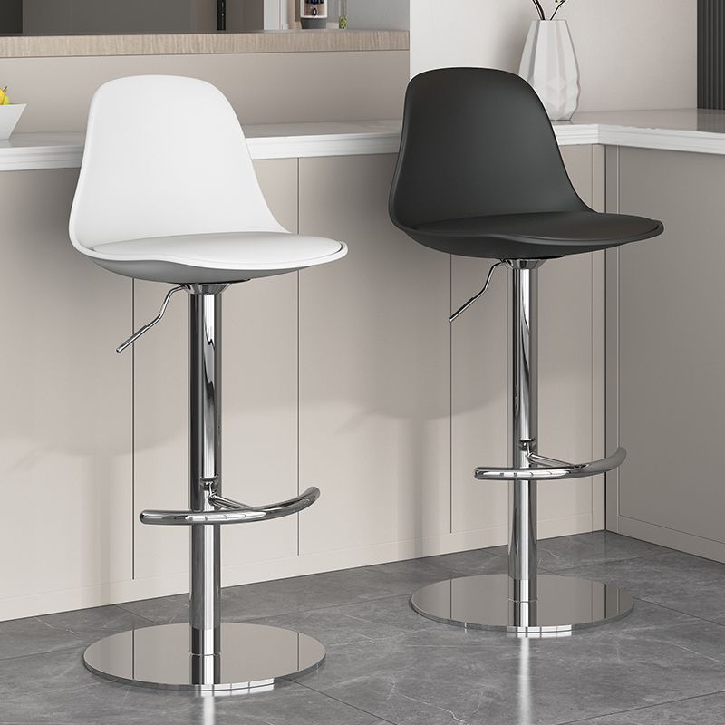 Industrial Backrest Rotatable Counter Stool Iron Cafe Bar Stool with Cushion and Pedal