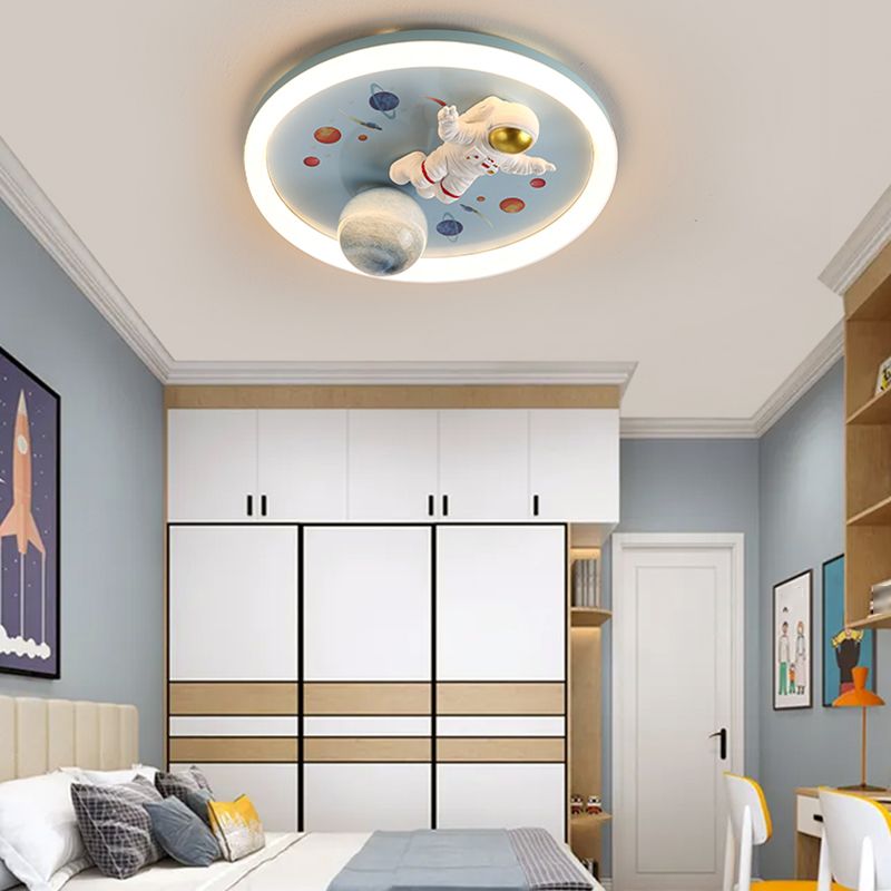 Modern Ceiling Lamp Colorful LED Flush Mount Light Fixture with Acrylic Shade for Bedroom